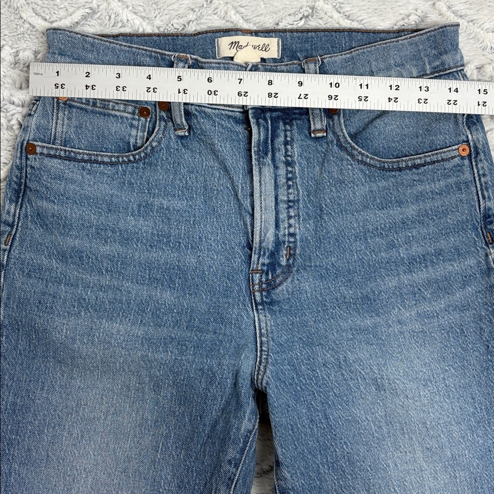 Madewell the perfect vintage Jean with raw hem ankle length medium wash size 28 - Picture 6 of 11